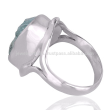 El mejor precio al por mayor Aguamarina Gemstone 925 joyería del anillo de la plata esterlina